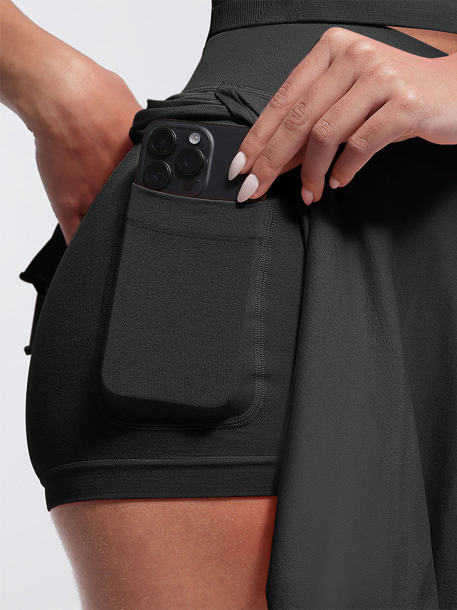 Karoxa Skirt Built in Shorts with Pockets