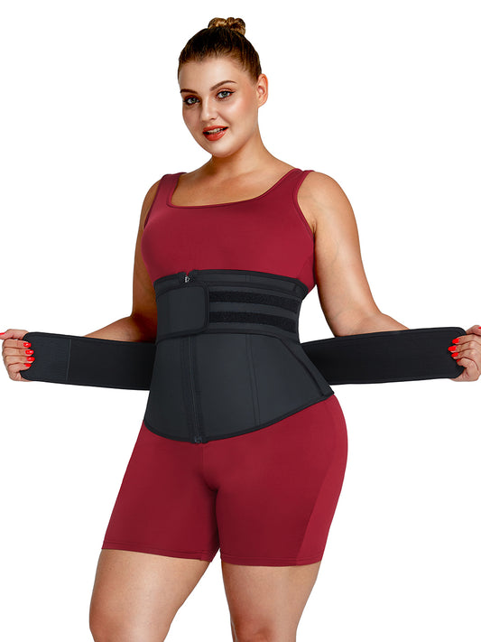 Latex Waist Slimmer mit YKK Reißverschluss und zwei Gürteln