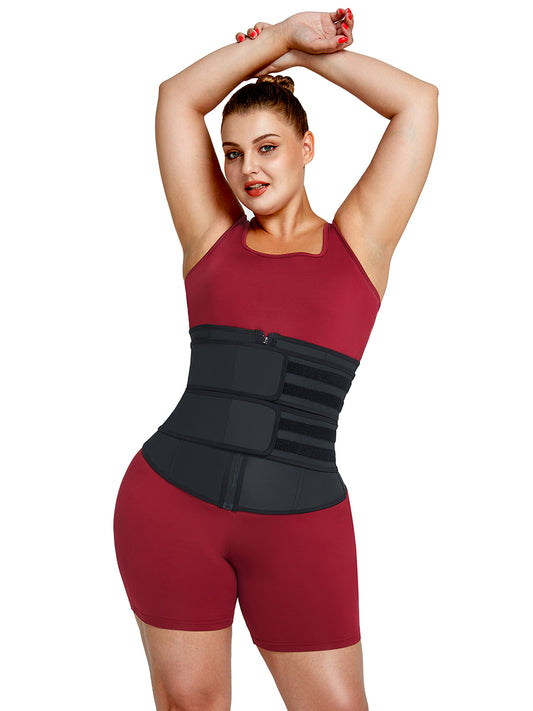 Latex Waist Slimmer mit YKK Reißverschluss und zwei Gürteln